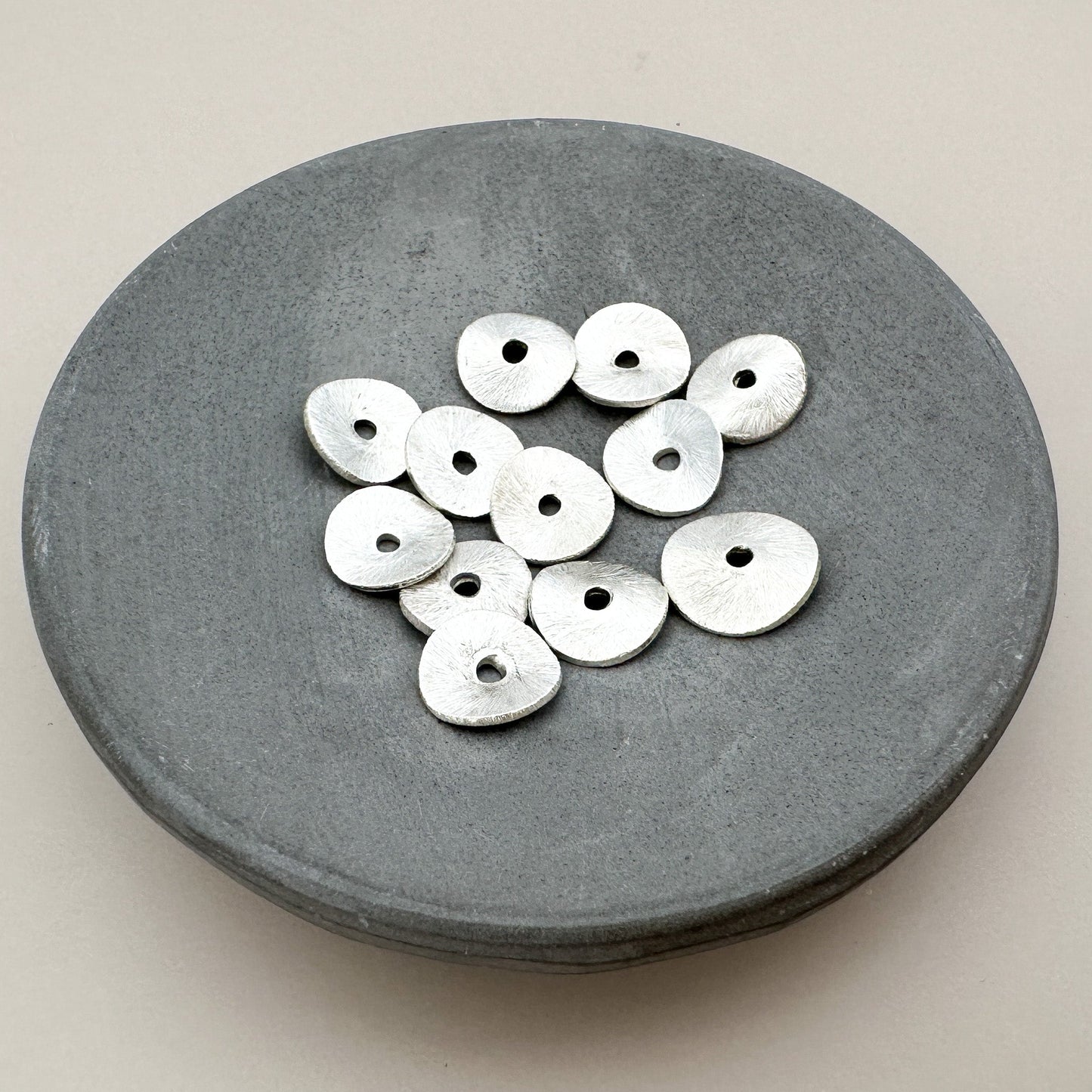 8.5mm Satin Wafer (Sterling Silver) Spacer - 1 pc. (M1907)-The Bead Gallery Honolulu