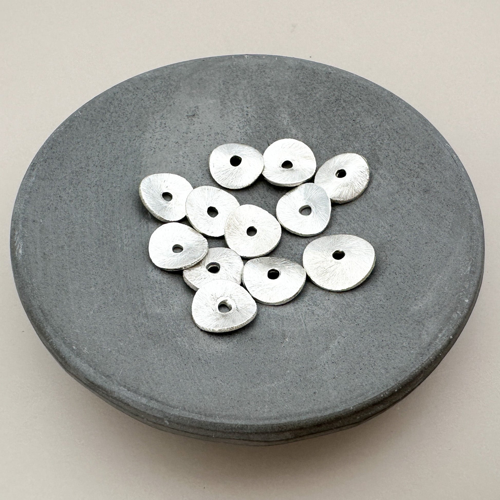 8.5mm Satin Wafer (Sterling Silver) Spacer - 1 pc. (M1907)-The Bead Gallery Honolulu