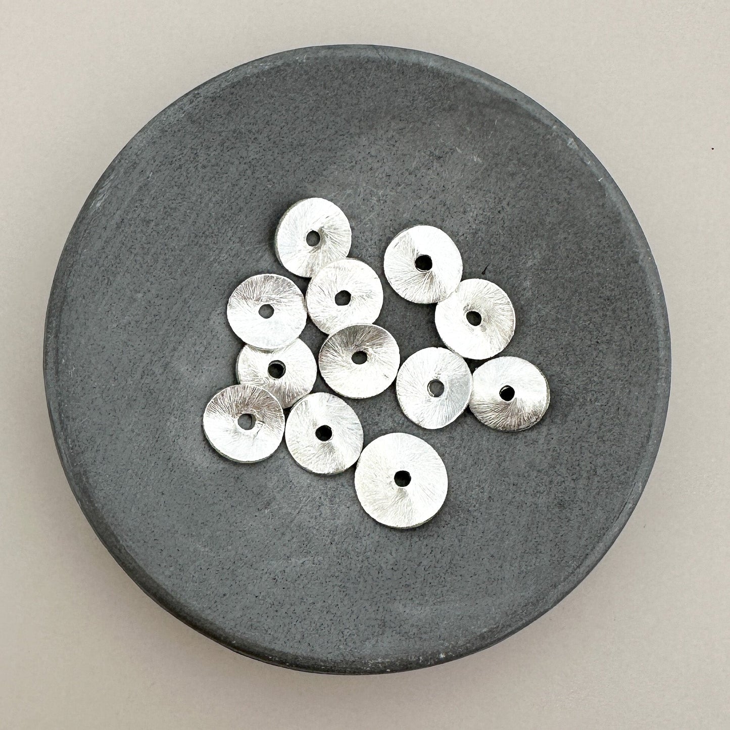 8.5mm Satin Wafer (Sterling Silver) Spacer - 1 pc. (M1907)-The Bead Gallery Honolulu