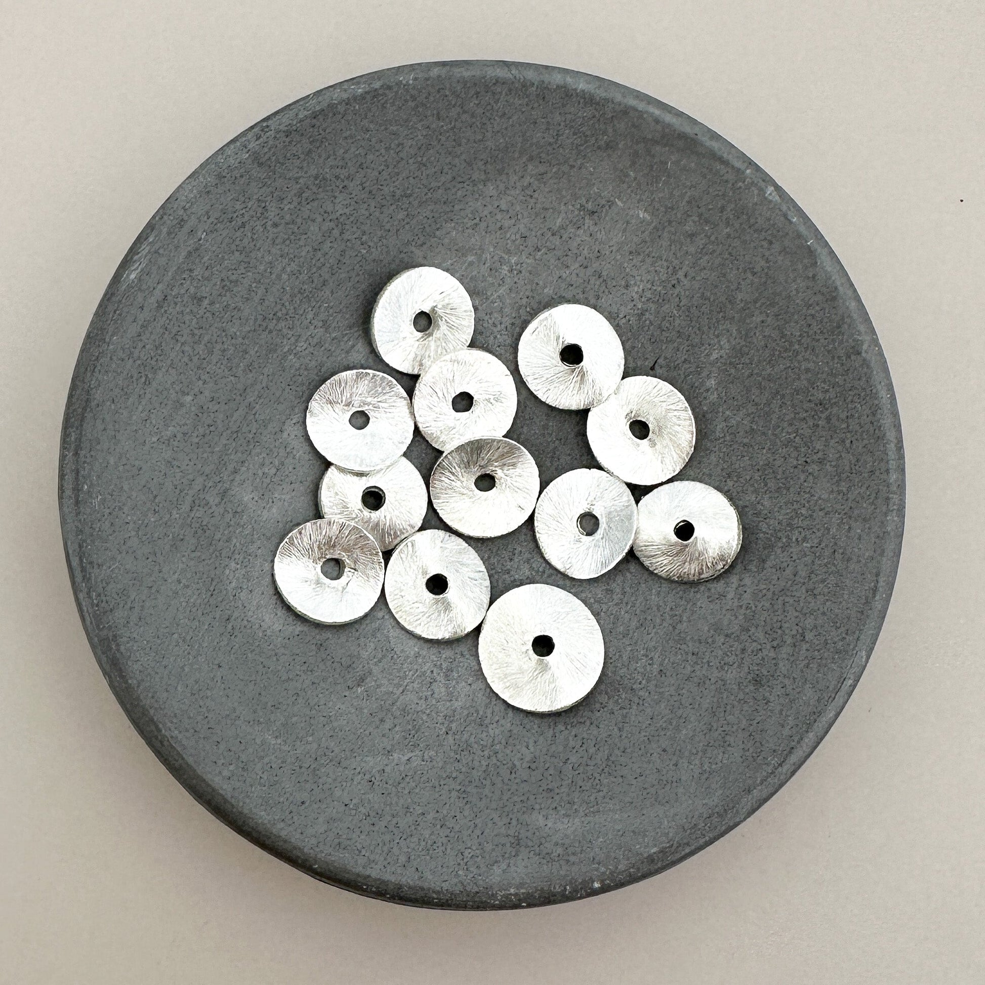 8.5mm Satin Wafer (Sterling Silver) Spacer - 1 pc. (M1907)-The Bead Gallery Honolulu