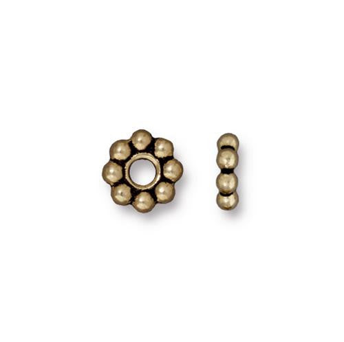 8mm Beaded Daisy Spacer w/Large Hole (4 Colors Available) - 4 pcs.