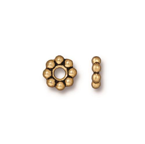 8mm Beaded Daisy Spacer w/Large Hole (4 Colors Available) - 4 pcs.