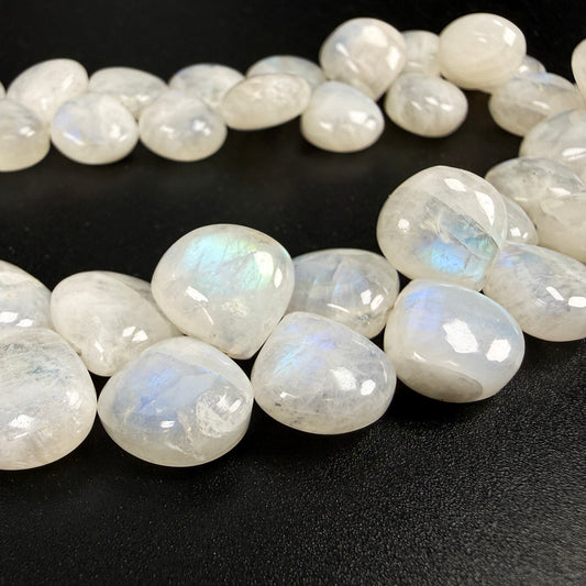 Rainbow Moonstone 10-12mm Smooth Tip Drill Drop Bead - (1 pc/P3451)