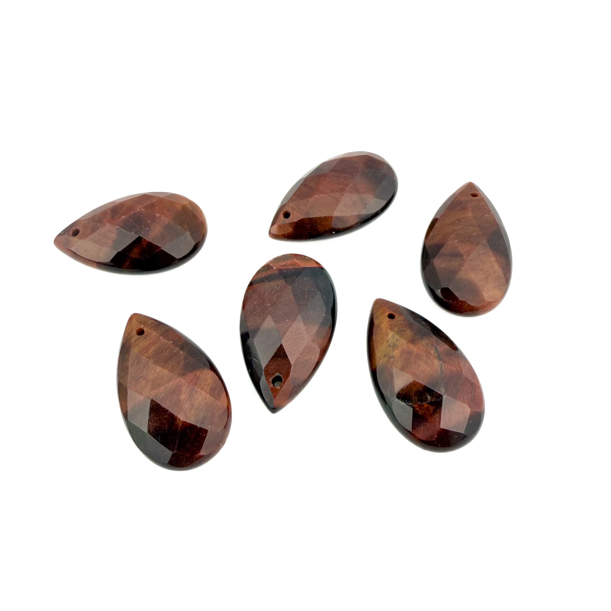 Red Tiger Eye 20mm Faceted Drop Briolette Bead (1 pc/P1528)-The Bead Gallery Honolulu