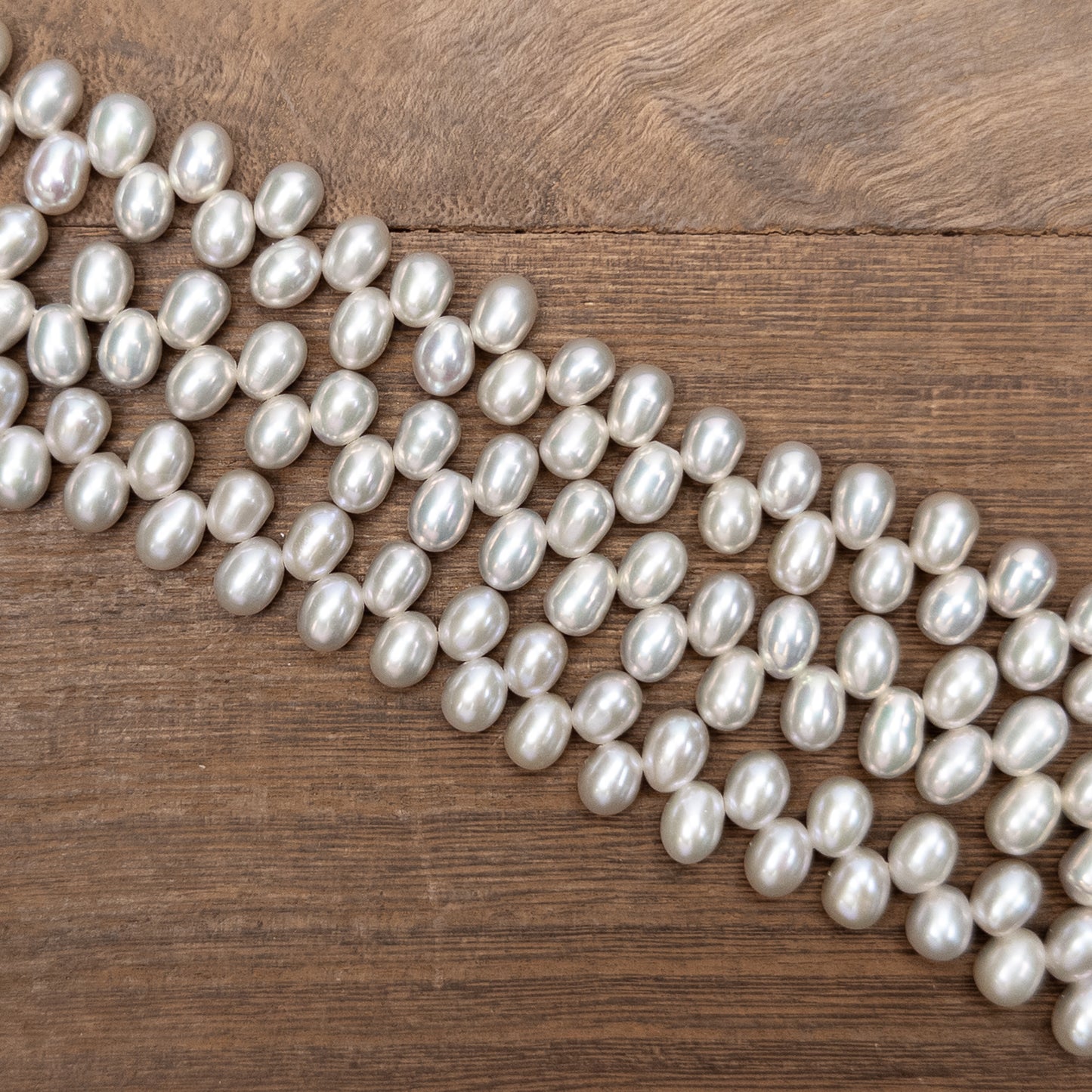 Freshwater Pearl Tip-Drill 8x6mm Grey Bead - 8" Strand (GEM191)-The Bead Gallery Honolulu