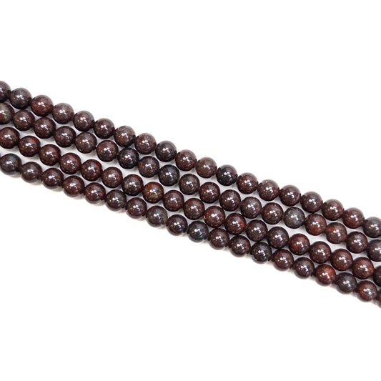 Red Tiger Iron 8mm Round Bead - 7.25" Strand-The Bead Gallery Honolulu