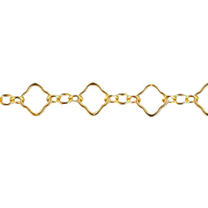 4mm Clover w/3-link Cable Chain - Silver | Gold (1 in/CH374)-The Bead Gallery Honolulu