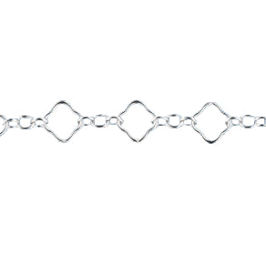 4mm Clover w/3-link Cable Chain - Silver | Gold (1 in/CH374)-The Bead Gallery Honolulu