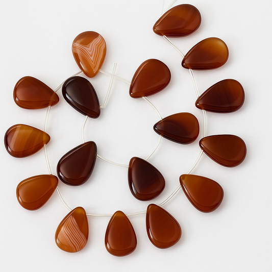 Red Agate / Carnelian 25mm Drop Bead