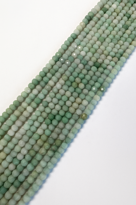 Burmese Jade 3x4mm Faceted Rondelle Bead - 7.5" Strand (GEM2457)