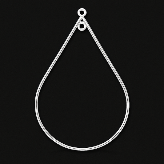 Chandelier Teardrop 40x27mm Frame - Sterling Silver (1 pc/M378)-The Bead Gallery Honolulu