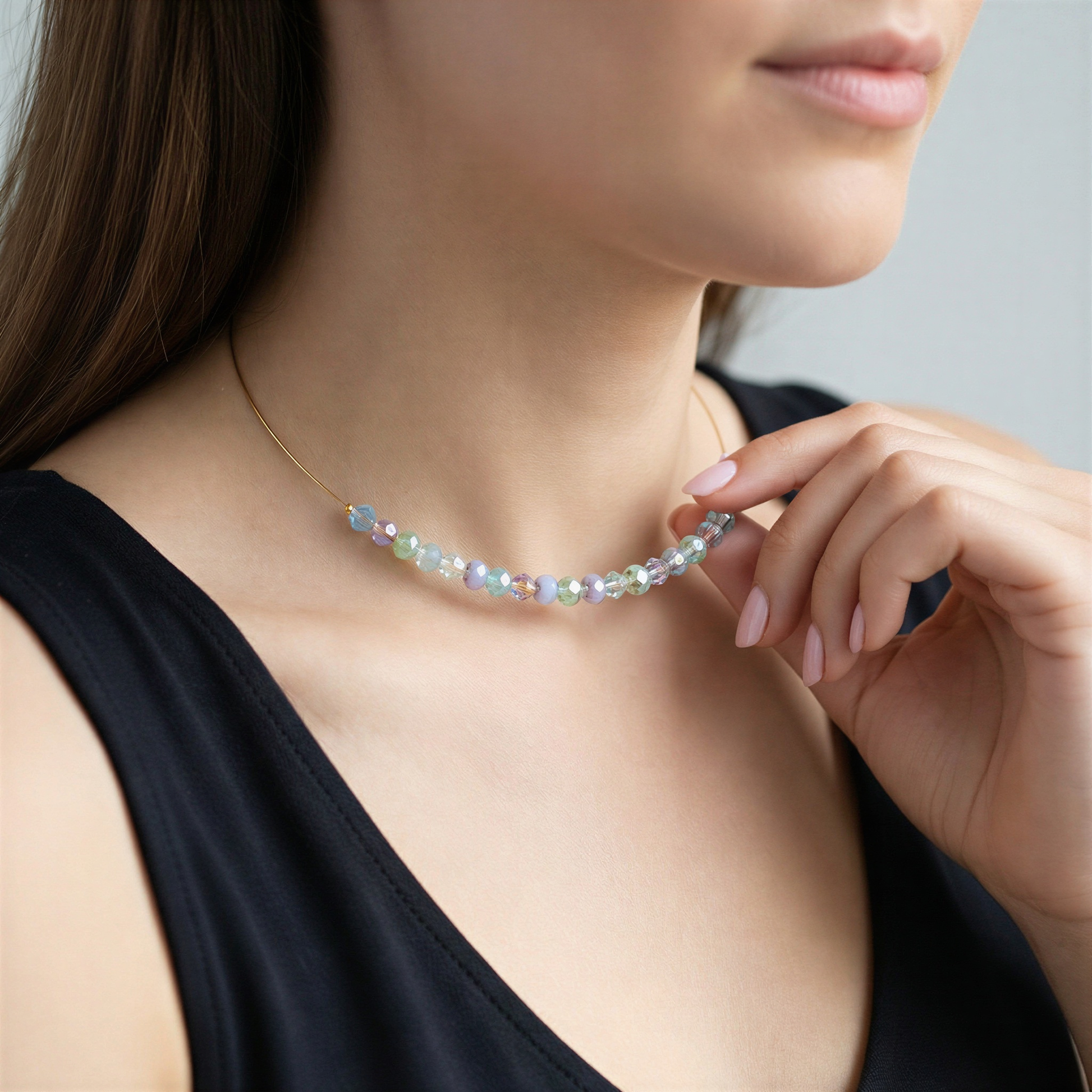Dreamy Glass & Crystal Mix in Lilac & Aqua (36 pcs/KT302) –