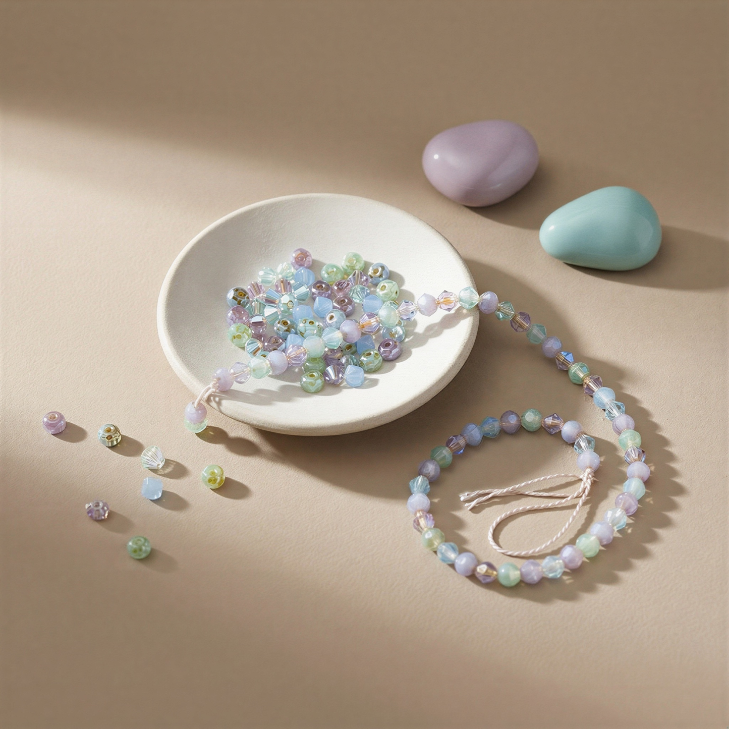 Dreamy Glass & Crystal Mix in Lilac & Aqua (36 pcs/KT302)