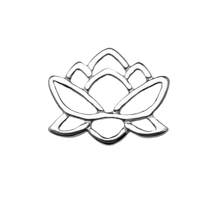 Small Full Lotus Bloom Link Charm (3 Metal Options) - 1 pc.-The Bead Gallery Honolulu