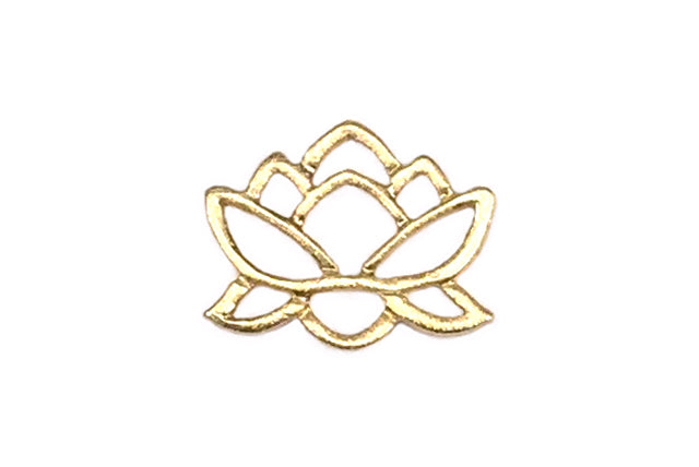 Small Full Lotus Bloom Link Charm (3 Metal Options) - 1 pc.-The Bead Gallery Honolulu