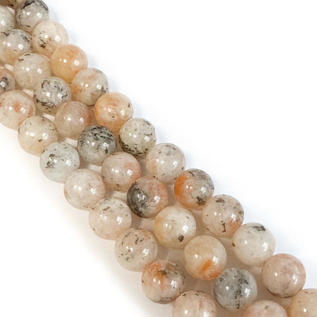 Sunstone with Mica 10mm Smooth Round Bead - 7.5" Strand (GEM2453)-The Bead Gallery Honolulu