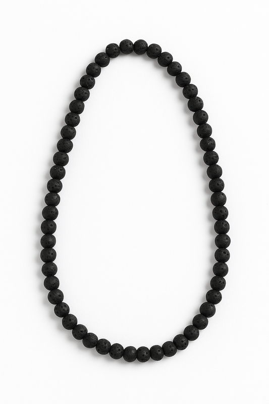 Black Lava 6mm Rondelle Bead - 15" Strand (GEM2455)
