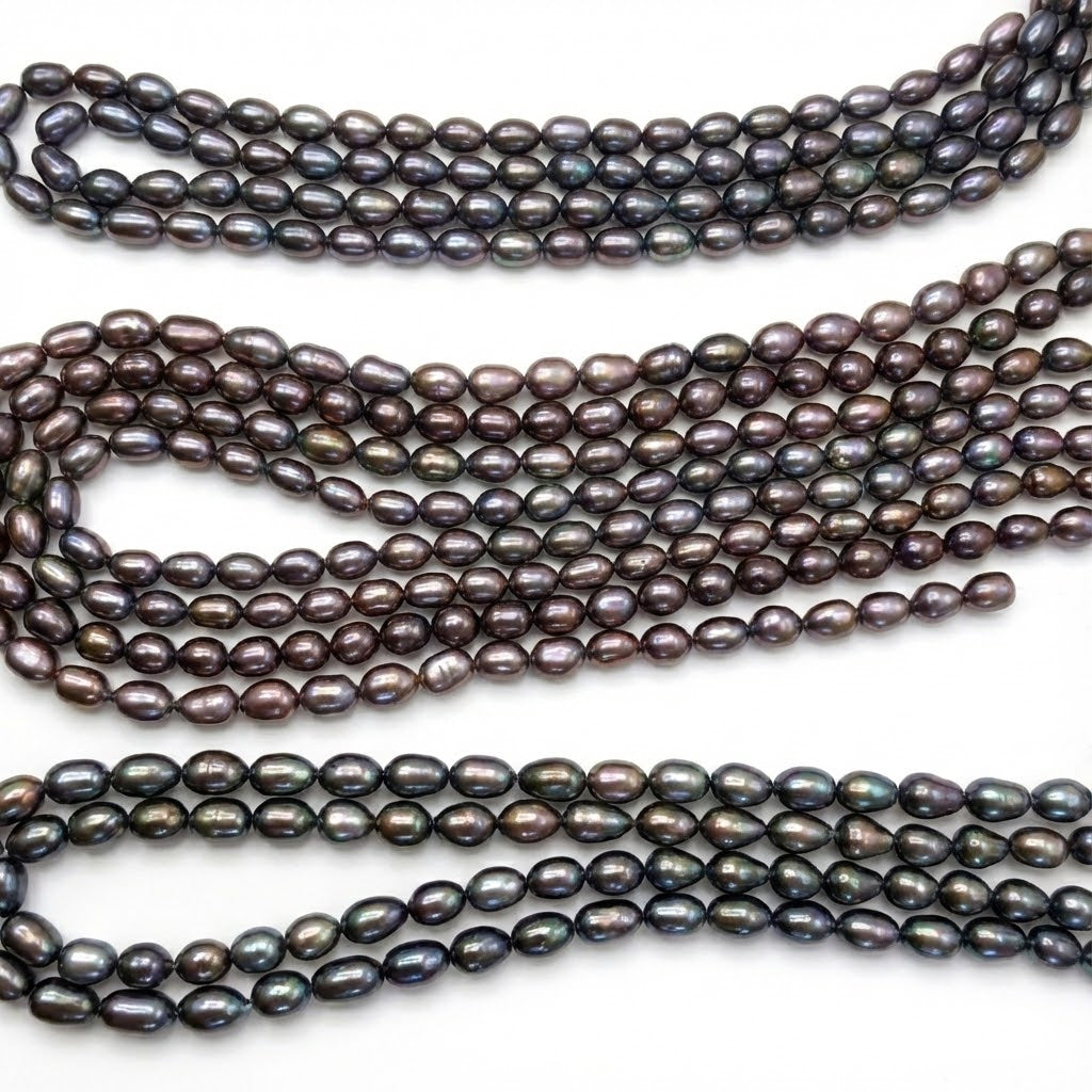 Freshwater Pearl 9-12mm Oval Rice Bead - 7.5" Strand (GEM2465)