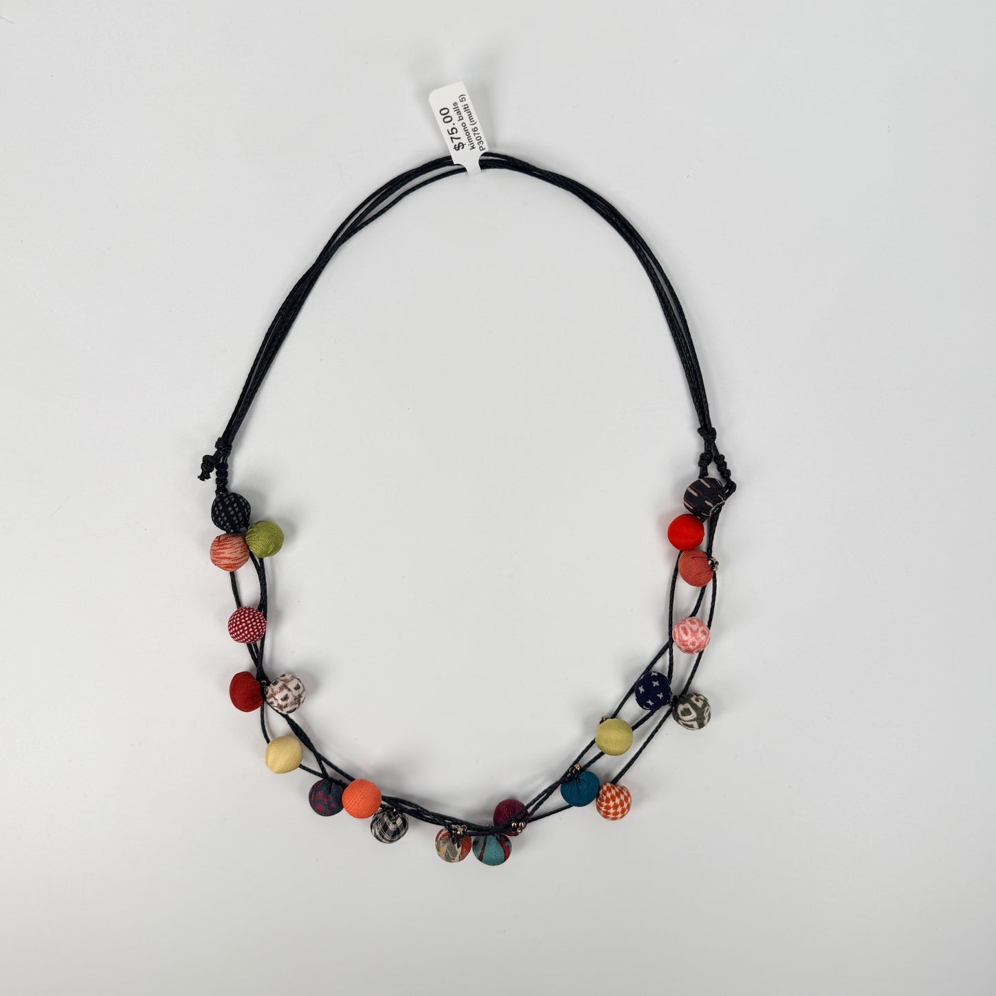 Handmade Vintage Kimono Multi-Ball Necklace (P3076)