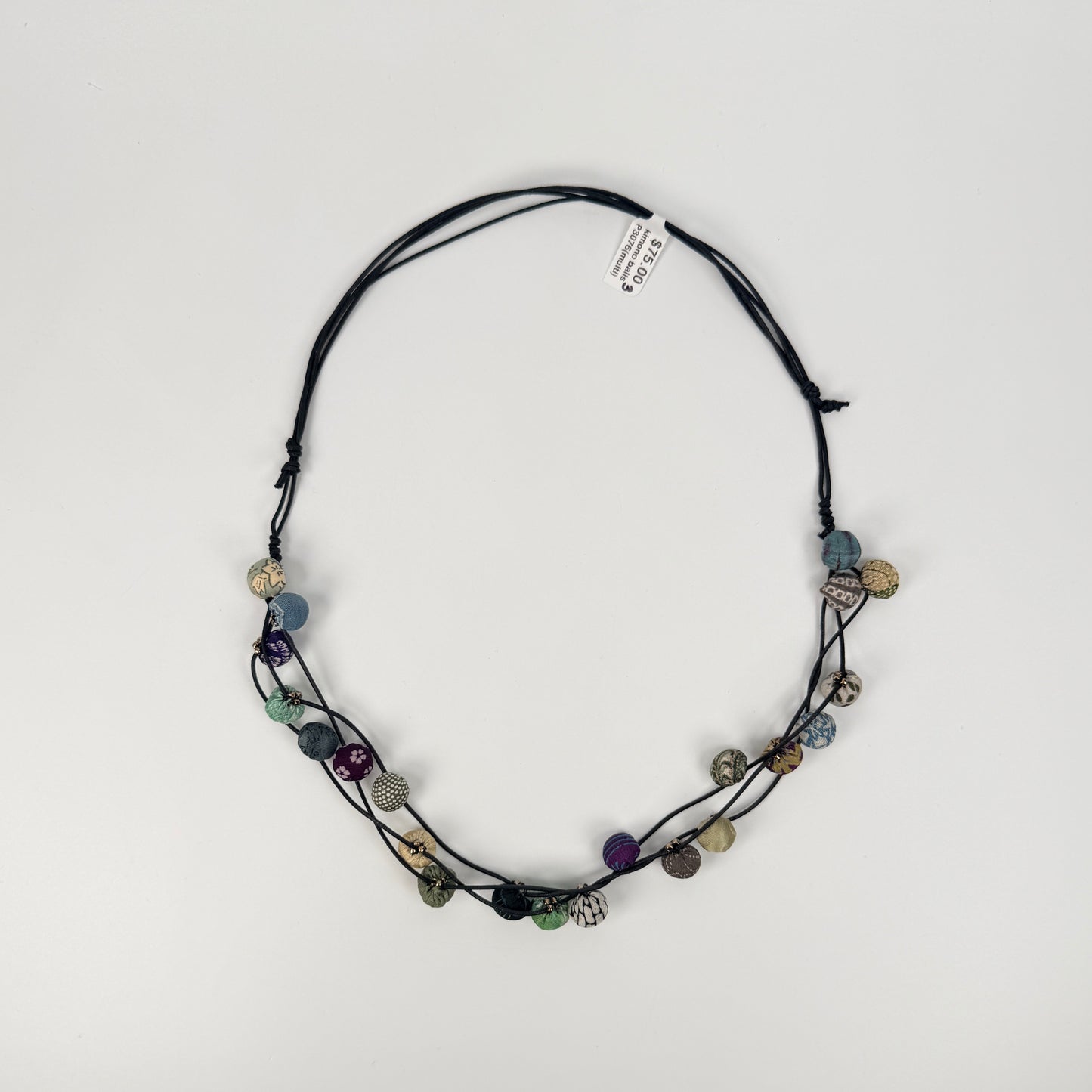 Handmade Vintage Kimono Multi-Ball Necklace (P3076)