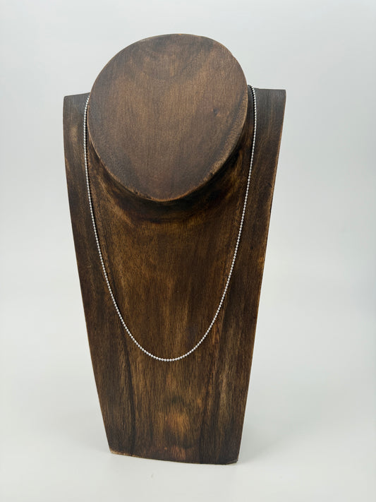 18" Tiny Sparkle Ball Chain - Silver Plated (1 pc/C122)