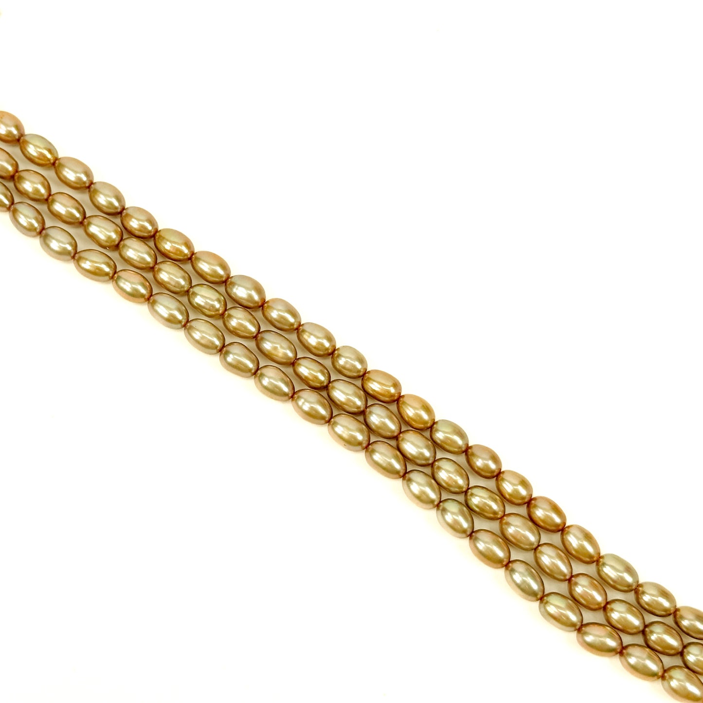 Taupe Champagne 8x5mm Rice Freshwater Pearl Bead - 8" Strand (GEM0159)