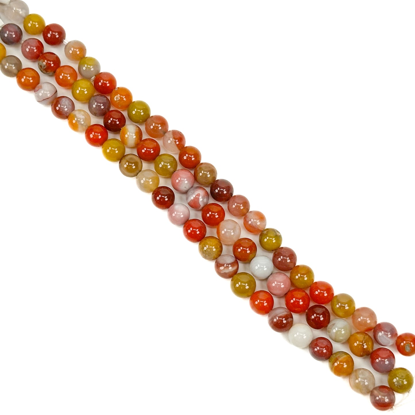 Australian Agate 8mm Round Bead - 7.5" Strand (GEM1322)