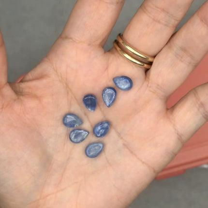 Kyanite Smooth Flat Pear Tip-Drill Briolette Drop Bead (1 pc/GEM296)-The Bead Gallery Honolulu