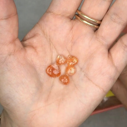 Sunstone Faceted Briolette Drop Bead (5 pcs/P3363)-The Bead Gallery Honolulu