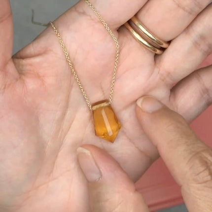 Citrine Faceted Side Drilled Pendant (1 pc/P3421)-The Bead Gallery Honolulu
