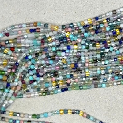 Mixed Gemstone 2.25mm Faceted Cube Bead - 6.25" Strand (GEM2442)-The Bead Gallery Honolulu