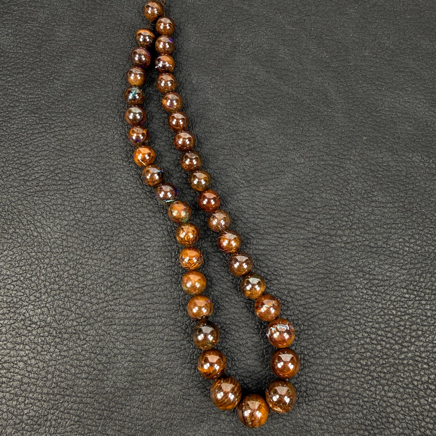Boulder Opal Graduated Smooth Round Bead - 16" Strand (GEM2446)