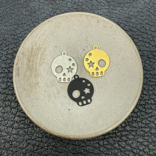 Celestial Skull with Moon & Stars Cutout Charm - 1 pc.  (C118)