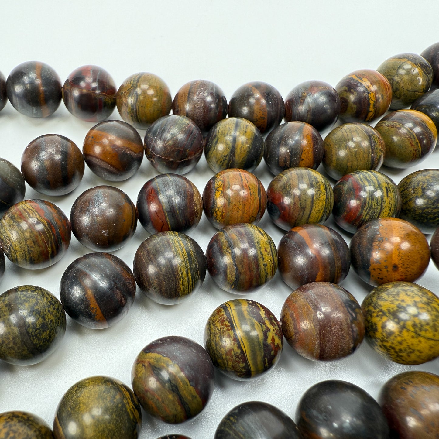 Tiger Iron 12mm Smooth Round Bead - 7.5" Strand (GEM2357)-The Bead Gallery Honolulu