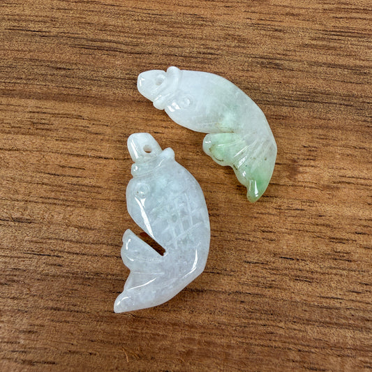 Jade Koi Fish Pendant - 1 pc.(P3212)