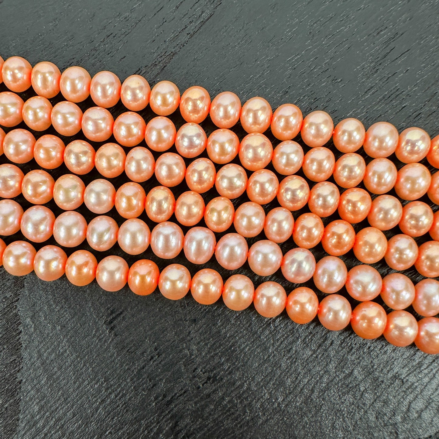 Freshwater Pearl Small Orange Potato - 8" Strand (GEM26)-The Bead Gallery Honolulu