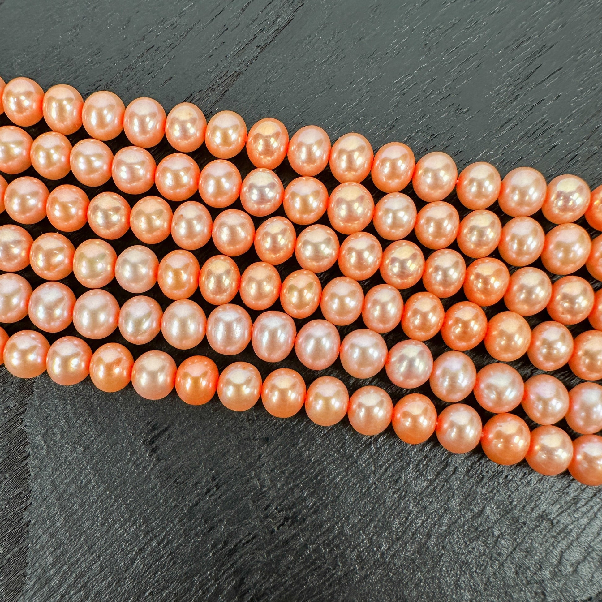 Freshwater Pearl Small Orange Potato - 8" Strand (GEM26)-The Bead Gallery Honolulu