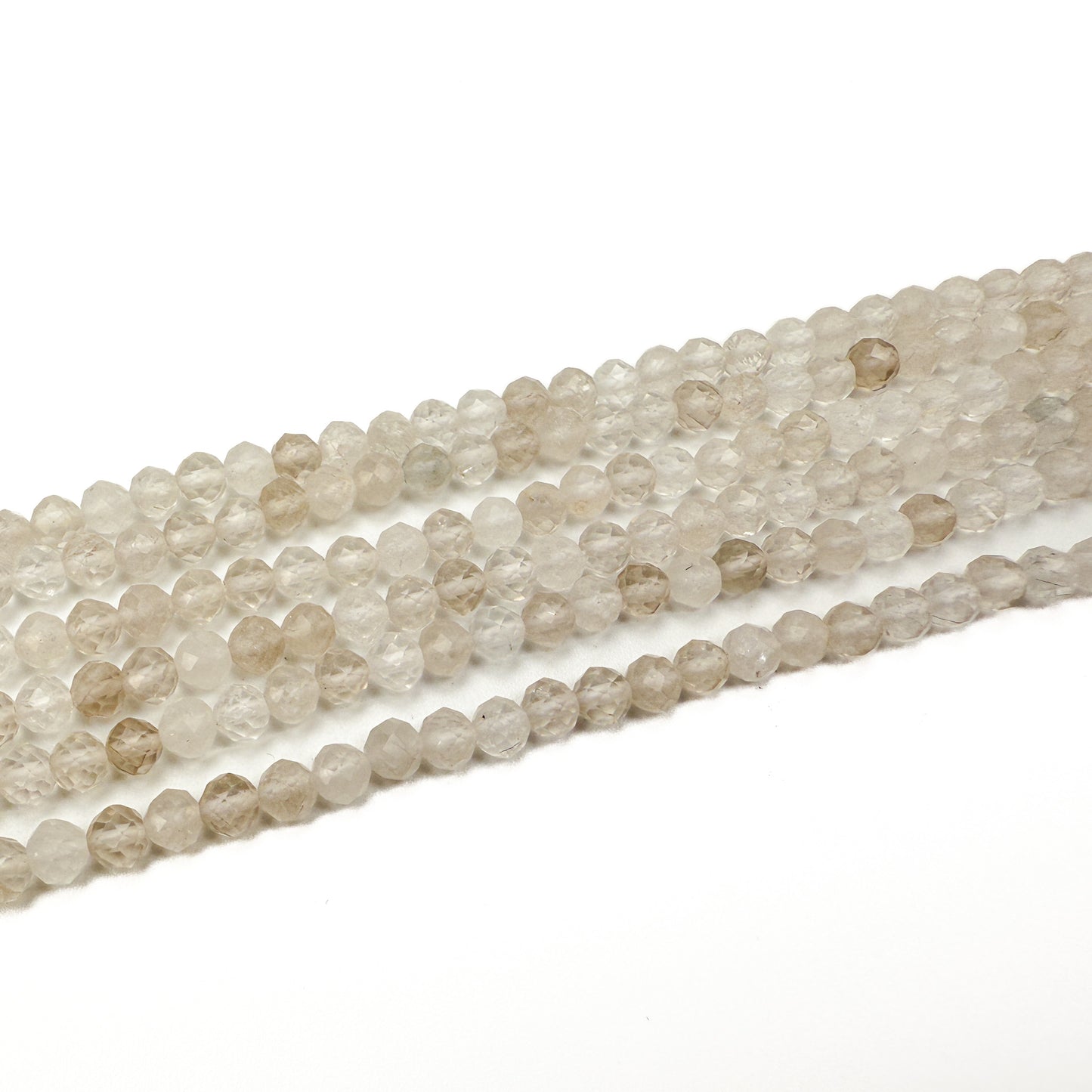 Crystal Quartz 4mm Faceted Round Bead - 7.5" Strand (GEM1320)-The Bead Gallery Honolulu