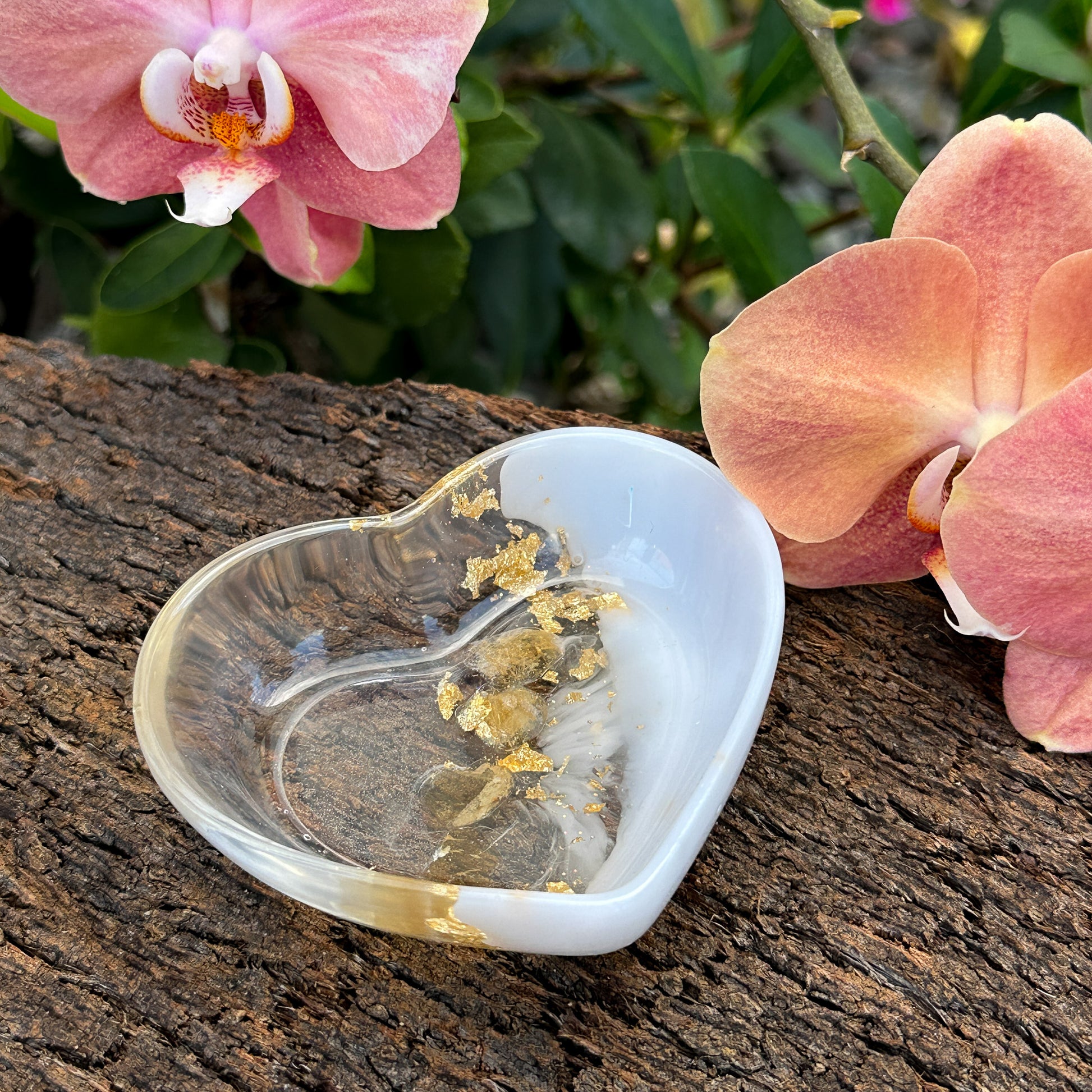 Gemstone Resin Heart Bowl (5 Varieties)- 1 pc.-The Bead Gallery Honolulu