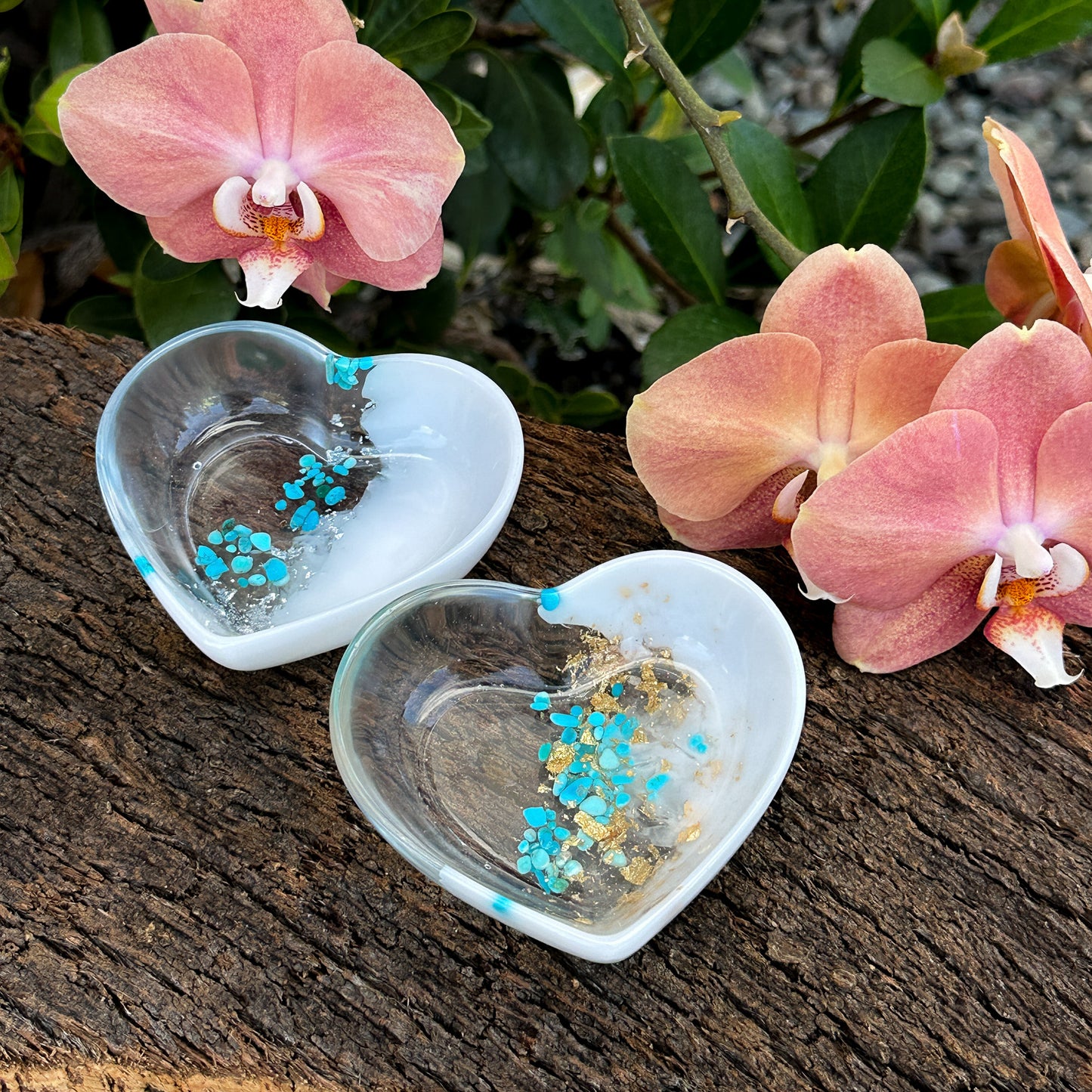 Gemstone Resin Heart Bowl (5 Varieties)- 1 pc.-The Bead Gallery Honolulu
