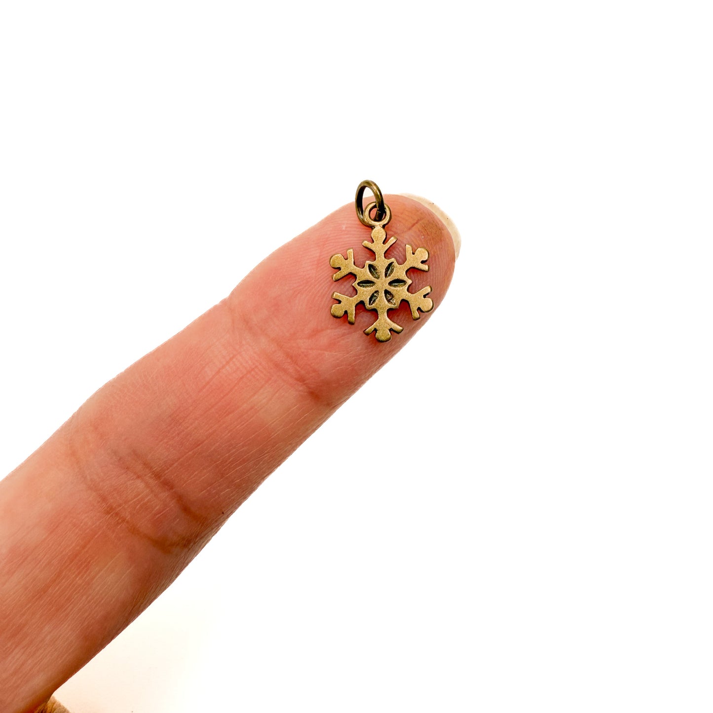 Vintage Snowflake Charm (Oxidized Brass) - 12 pcs.-The Bead Gallery Honolulu