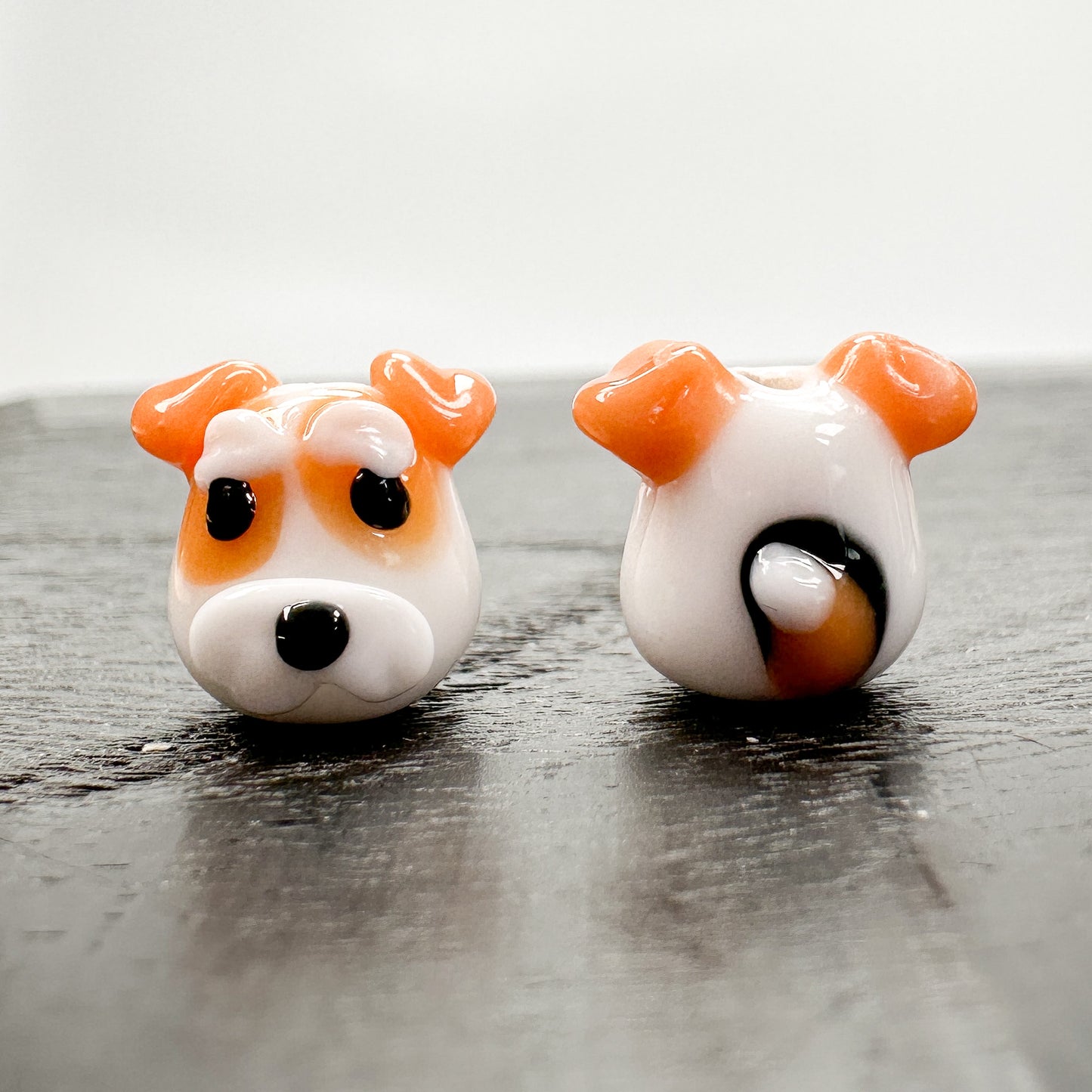 Chibi Handmade Glass Beads - Wire Fox Terrier Dog-The Bead Gallery Honolulu
