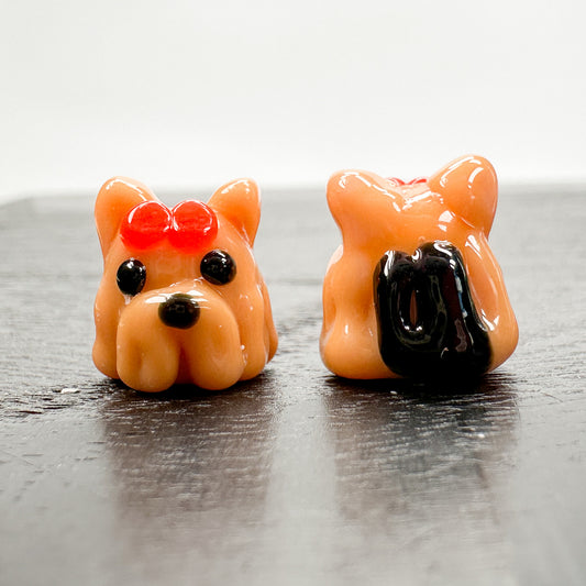 Chibi Handmade Glass Beads - Yorkshire Terrier Dog-The Bead Gallery Honolulu