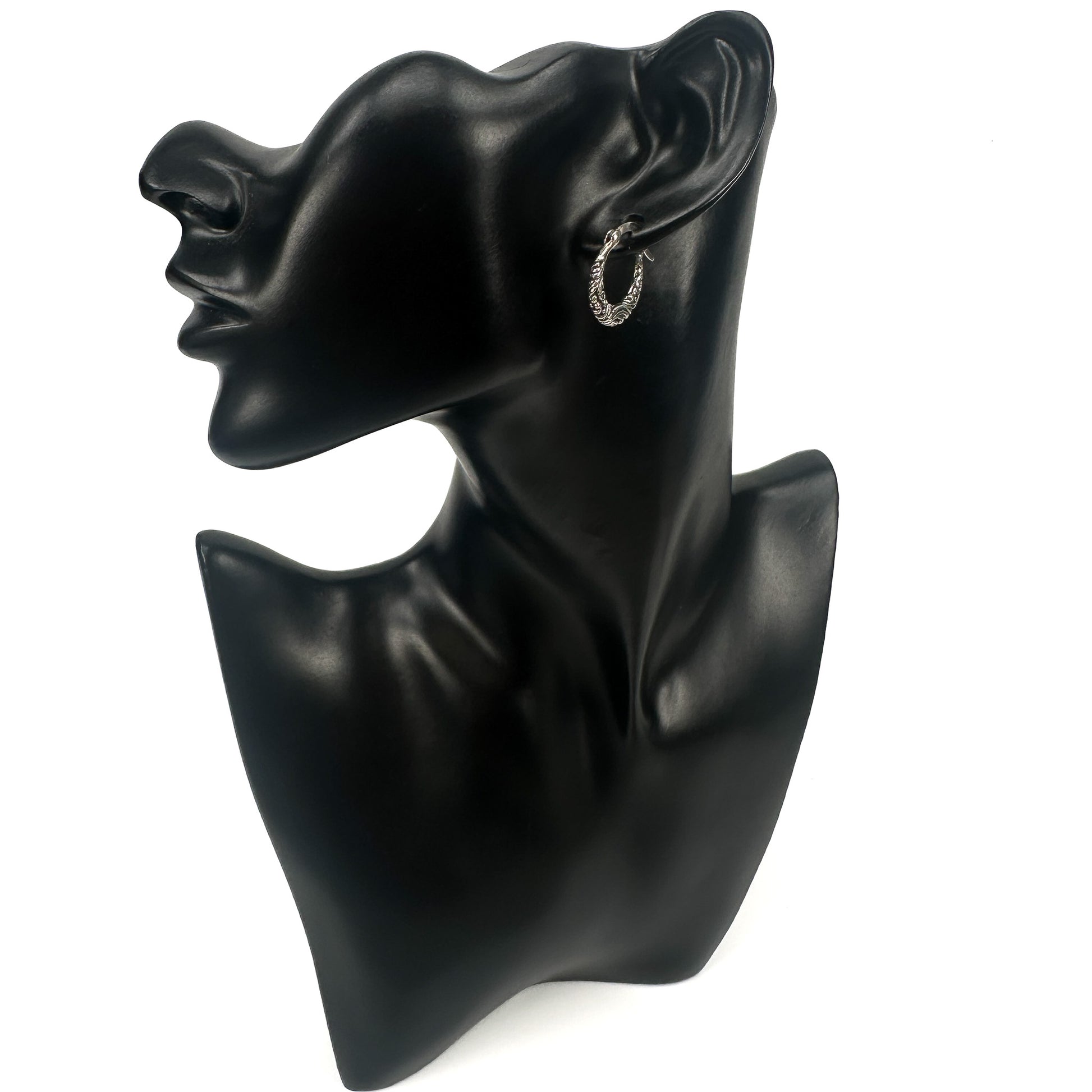 18x22mm Textured Swirl Earrings - Bali Silver (2 pcs/S694)-The Bead Gallery Honolulu