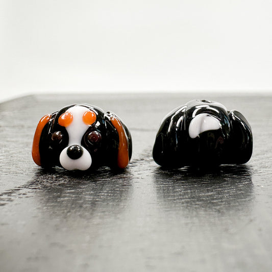 Chibi Handmade Glass Beads - Cavalier Dog Tri Color-The Bead Gallery Honolulu