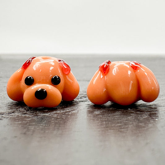 Chibi Beads - Ribbon Dog Brown-The Bead Gallery Honolulu