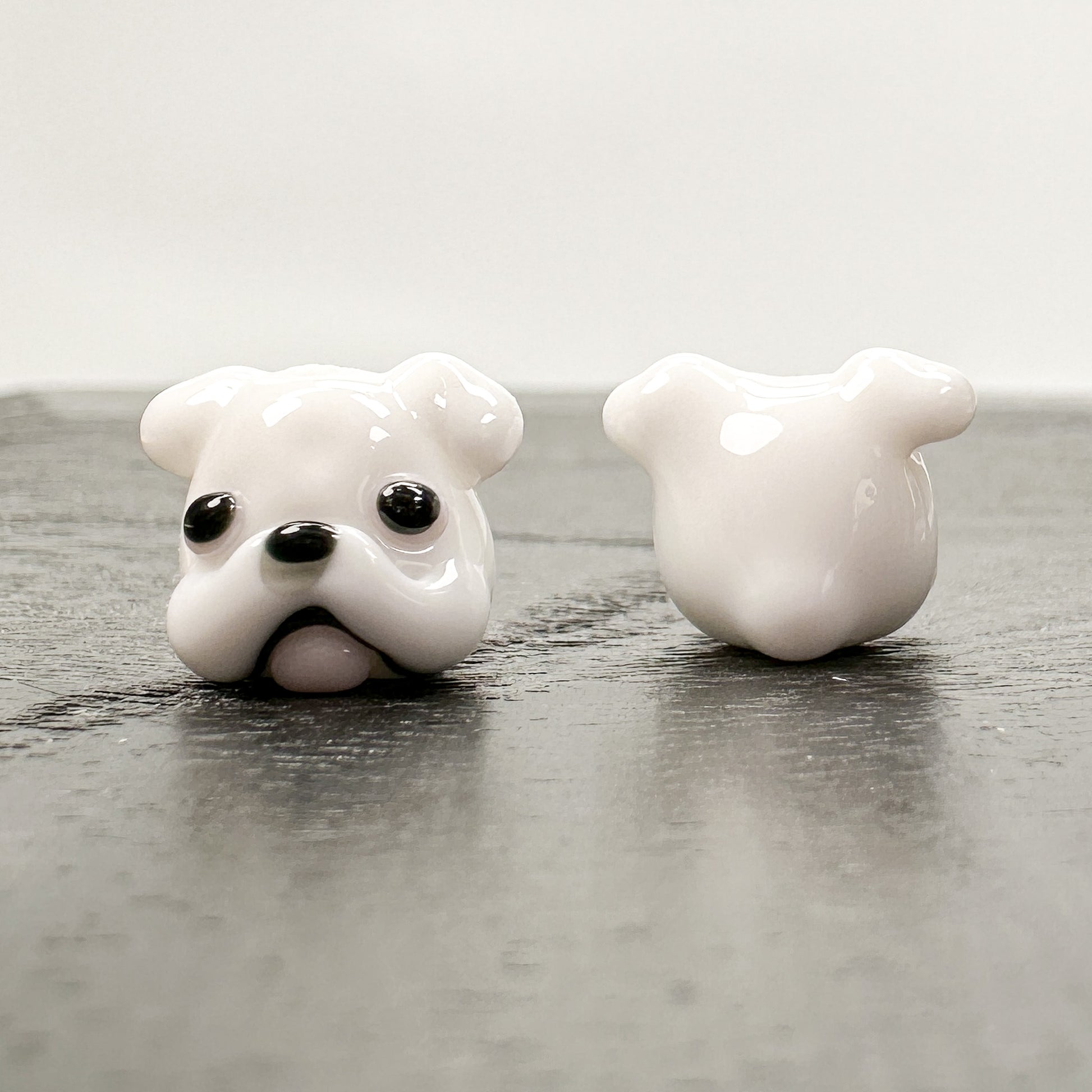 Chibi Beads - Bulldog Dog White-The Bead Gallery Honolulu
