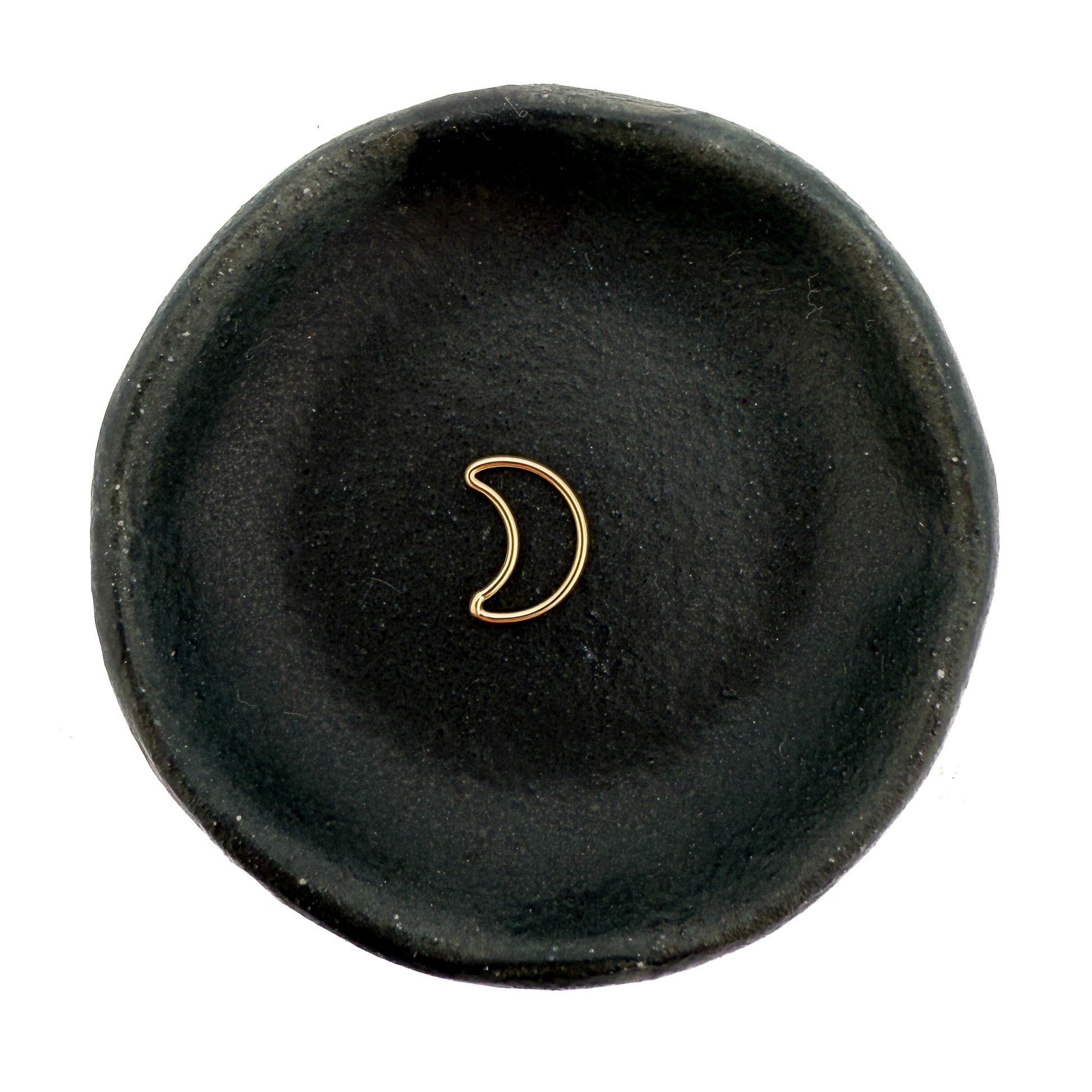 Open Crescent Moon Charm/Link - Silver | Gold (M2075)-The Bead Gallery Honolulu