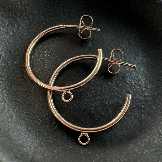 20mm 3/4-Hoop Post Earring with Closed Ring - Gold-Filled (1pair/G674)-The Bead Gallery Honolulu