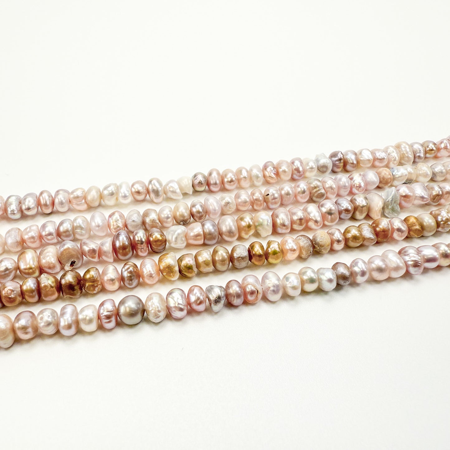 4-5mm Freshwater Pearl Pink Tones Potato Bead - 7.75" Strand (GEM2369)-The Bead Gallery Honolulu